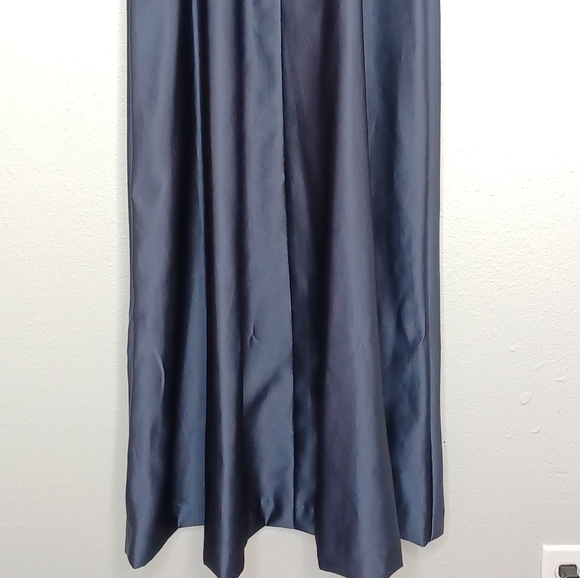 Mori Lee Satin Blue Mother of The Bride Floor Length Evening Gown - Picture 8 of 16